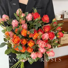 リアルなオイルペイント風のバラの造花【レトロスタイル・花束・インテリア装飾用】