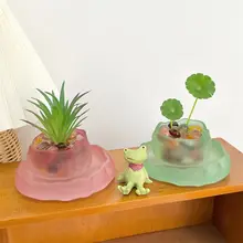 ガラス製観葉植物用フラワーベース【豊潤な琉璃デザイン・水培容器・トレイ付き】