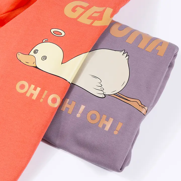 カジュアルなアニメプリントスウェットシャツ【春秋用・ルーズフィット・オシャレなデザイン】（セットアップ対応）