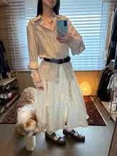 レーヨンリネン混紡プリーツフリンジシャツ