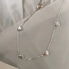 S925純銀の小さなハートブレスレット【シンプルデザイン・光沢のあるハート・女性用】