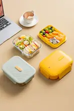 ガラス製二層ランチボックス【仕切り付き・電子レンジ対応・保温】（セットアップ対応）