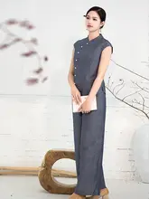 夏用 コットンリネン ワイドパンツ【リラクシー・ストレート・ウエストゴム】