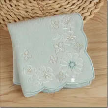 純綿製 ヴィンテージスタイル小型ハンカチ【刺繍・フリンジ加工】