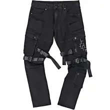 アメリカンストリートスタイルのデニムパンツ【ヒップホップ・ウォッシュ加工・多ポケット】