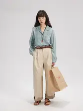 春にぴったりなヴィンテージ風デニムシャツ【天絲・コットン混・フレンチスタイル】