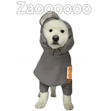 防水ドッグレインコート【中大型犬用・風を防ぎ、引き手対応】