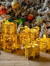 クリスマス・新年用ガラスライトボックス【インテリア飾り・ギフト用】