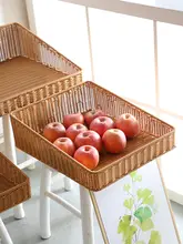 Kens 籐風編み スーパーラック用展示バスケット【家庭用・果物・野菜・お菓子収納・テーブル収納ボックス】