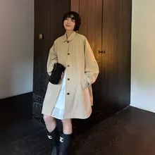 春秋用 レディース中長丈トレンチコート【フィット・カジュアルデザイン】