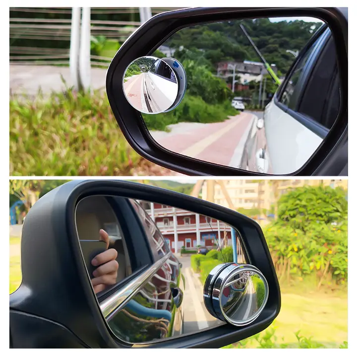 車用後方視界補助ミラー【吸盤式・高解像度・調整可能・広角・フレームレス】