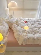 ロマンティックなフレンチスタイル！全棉ダブルレイヤーの花柄布団カバーセット（セットアップ対応）