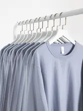 長袖Tシャツ ユニセックス コットン100% 厚手 無地 ラベンダー ゆったり カジュアル 着回し ペア 秋冬