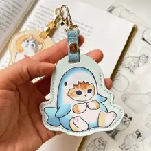 かわいいシャークキャットのキーホルダー【PU素材・ICカードケース付き】
