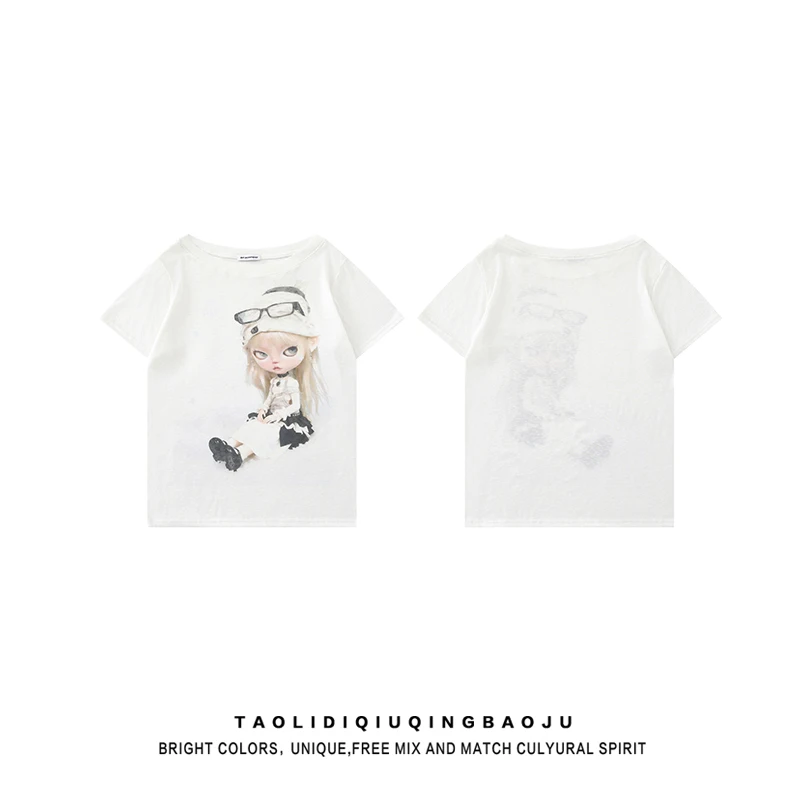 アイドルtシャツのデザインと実用性：Y2KスタイルドールプリントTシャツの特徴と選び方
