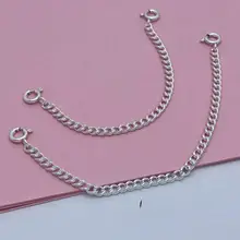 925銀製 ダブルフック延長チェーン【ハンドメイド用 DIY アクセサリー】