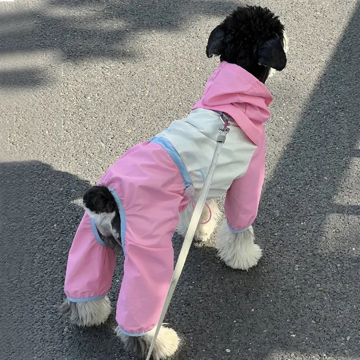 防水の犬用フーディー【汚れ防止・虫除け・全身カバー・テディやシュナウザー向け】