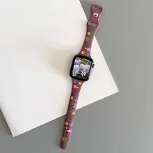 蝶々彫刻の花デザインシリコンバンド【Apple Watch対応・極上の柔らかさ】