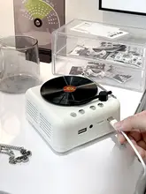 レトロBluetoothスピーカー 小型レコードプレーヤー【ミニデザイン・ギフト向け・携帯用】