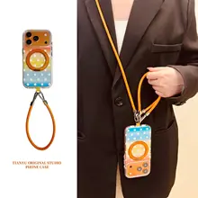カラフルドットデザインの回転式スマホスタンド【iPhone用・高級感シリーズ・夏向け】