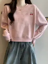 アメリカンスタイルのタイダイショートスウェットシャツ【裏起毛・女性用・ゆったりフィット】