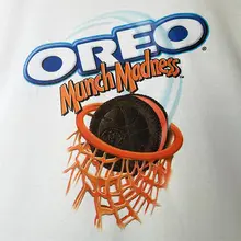 Oreo印花デザインの半袖Tシャツ【ユニセックス・コットン素材・カジュアル】