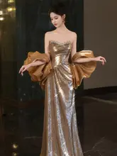 新婦 結婚式敬茶用 フィッシュテールドレス【フランス風・高級感・ビジュー付き・エレガント】