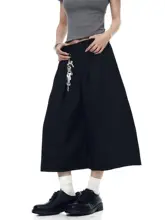 極上の柔らかさのシワ加工ワイドレッグ七分丈パンツ【ユニセックス・カジュアルスタイル】（セットアップ対応）