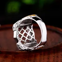 925シルバー製 ストーン用リング【角型・空托・蜜蝋・ターコイズ対応】