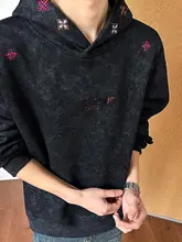 アメリカンスタイルのタイダイ刺繍フーディ【春用・カジュアル・ゆったり・プルオーバー】（セットアップ対応）