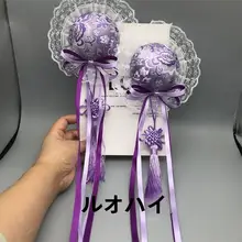紫色中華風バンデッドヘアパーツ【双馬尾用ヘアクリップ・ロリータスタイル・旗袍アクセサリー】