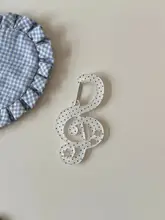 可愛い水玉模様の音符アクリルカラビナ【ハングアクセサリー・インスタ風】