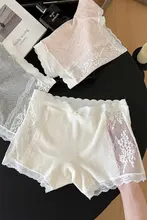レースデザインの女性用ボクサーパンツ【綿製・夏用・薄手・安心感】（セットアップ対応）