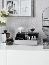 化粧品収納ボックス【デスクトップ用・重ねて使える・移動可能・口紅・香水・化粧ブラシ用】