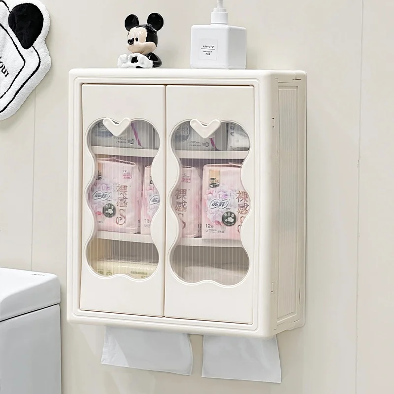壁掛け式トイレットペーパーホルダーZZ79HU8：穴あけ不要で防水・大容量収納を実現
