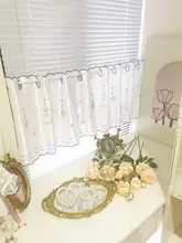 遮光機能付き プリンセス風 小花柄 短いカーテン【キッチン用・ショートタイプ・小窓用】