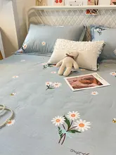 全棉製 チェック柄 防塵ベッドカバー【1.2m・1.5m・1.8m対応】