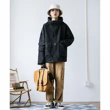 マウンテンパーカー ユニセックス フード付き マルチポケット オーバーサイズ ワーク アウトドア 秋 アウター 「EpicSocotra」