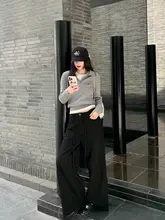 学院風ポロ襟ツイストニットトップス【女性用・長袖・フィットデザイン】