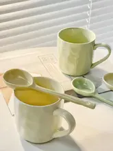 高級感のある陶器のスプーン【和風・ロングハンドル・家庭用・デザート用】