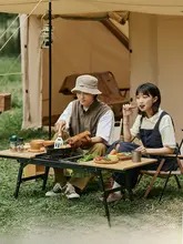 Naturehike 竹製折りたたみテーブル【スライド式・アウトドア・キャンプ・バーベキュー用】