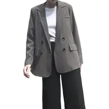 チェック柄 レディースジャケット【長袖・ゆったり・ポケット付き・通勤用】