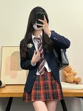 JK制服 プリーツスカート【赤いチェック柄・秋冬用】