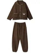 暖かくて柔らかいパジャマ【2色展開・快適なホームウェア】（セットアップ対応）