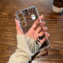 シンプルなラインデザインのスマートフォンケース【漫画風・透明・Galaxy対応】