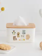 動物デザインの竹製ティッシュボックス【家庭用・リビング・ダイニング用】