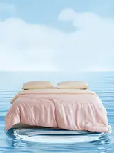 ルーベンスデザインのリネン風ベッドカバー【夏用・涼感・シンプルカラー・三点セット（セットアップ対応）】