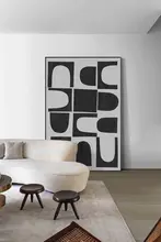 抽象幾何模様の壁掛けアート【リビングルーム・アクセントウォール用】