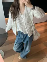 ホワイトウォッシュデザインのデニムパンツ【春夏用・フリップヘム・女性用】