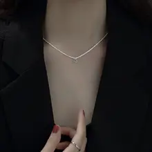 925純銀製 ネックレス【夏用・グリーン・高級満天星デザイン・鎖骨チェーン】